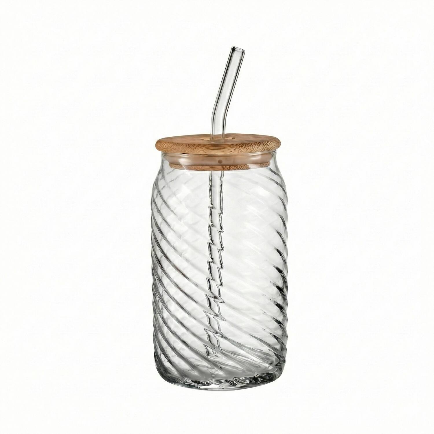 Angle. Jay Import - Belmar Set of 4 Glass Sippers 18oz - Clear.