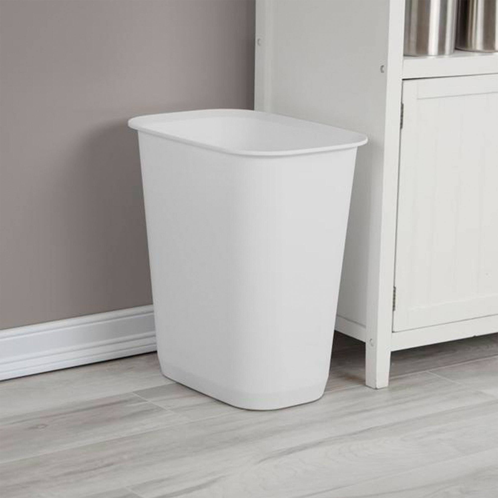 Alt View 2. Sterilite - Sterilite Rectangular Wastebasket 9 Gallon Open Top Trash Bin, 6 Pack, White - White.