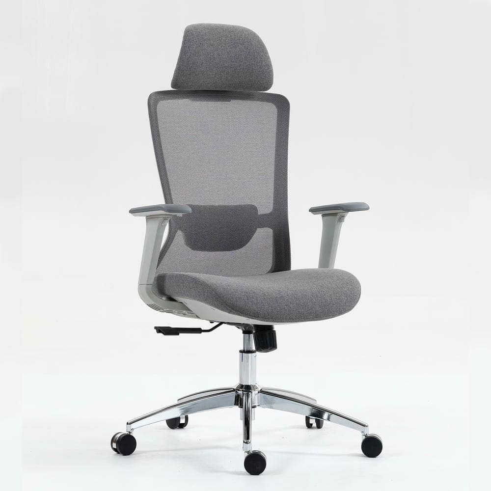 Kadyn - High Back Mesh Office Chair, Adjustable Lumbar Support, 360° Swivel, Ergonomic Desk Chair - Gray