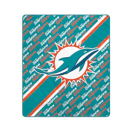 Pegasus - Miami Dolphins 60" x 70" Diagonal Lined Wordmark Ultra Soft Blanket - Multicolor