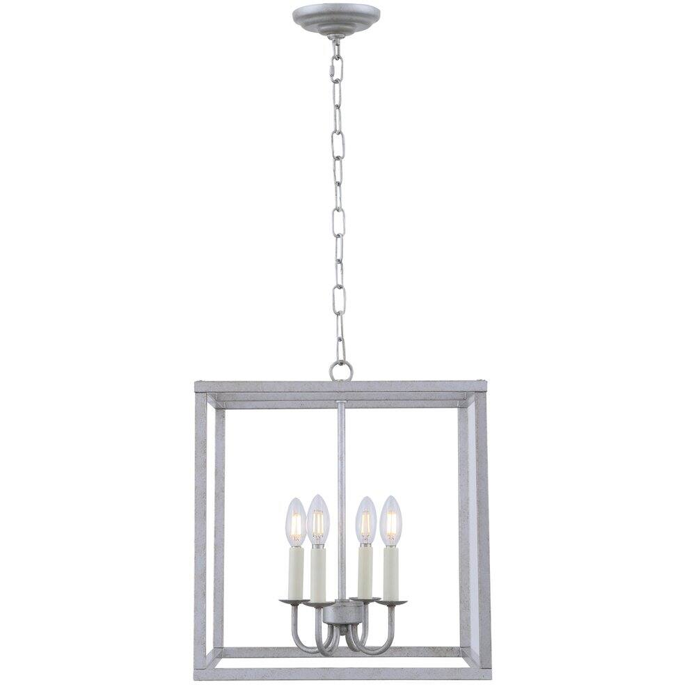 Alt View 9. Living District - Eclipse 4 Light Vintage Silver Pendant - Vintage Silver.