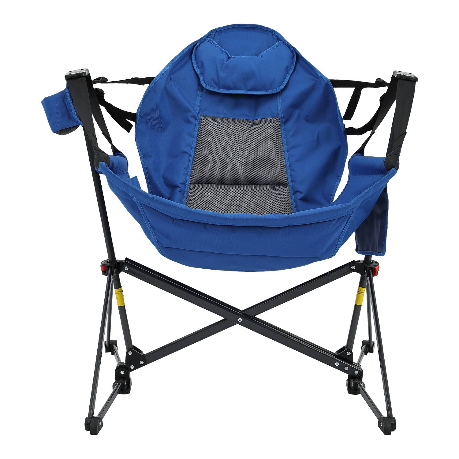 Back. Ainfox - Ainfox Oversized Camping Folding Chair,  Portable Heavy Duty Swing Chair Hammock - blue.