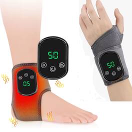 Luckbyte - Electric Heating Vibration Massage Wrap for Ankle Wrist Foot Joint Care with Hot Compress