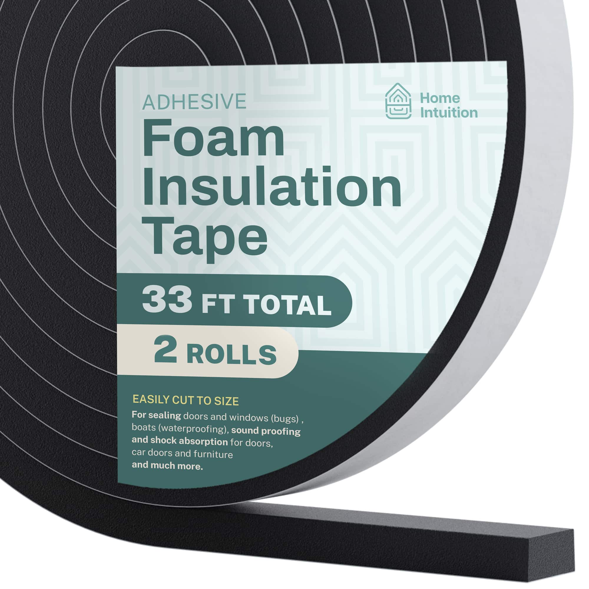 Home Intuition - Door Draft Stopper for Cold Air – Winter Insulation with Strong Adhesive, Weather Stripping Door Seal for Gaps & Bottom