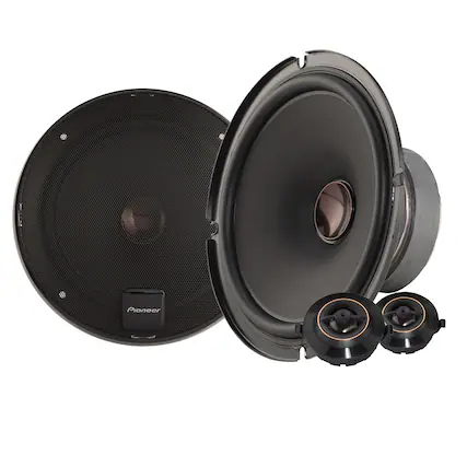 Front. Pioneer - 6.5" 2-Way Component Speakers, 270W Max, Aramid Fiber IMPP™ Cone, 26mm Swivel Dome Tweeter (Pair) - Black.