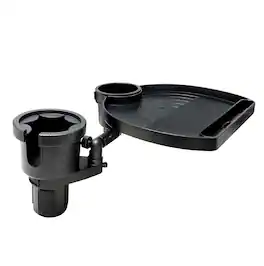 ToughTested - Tough & Hungry XL Cup Holder + Bottle Mount with Swivel Snack Tray - Black