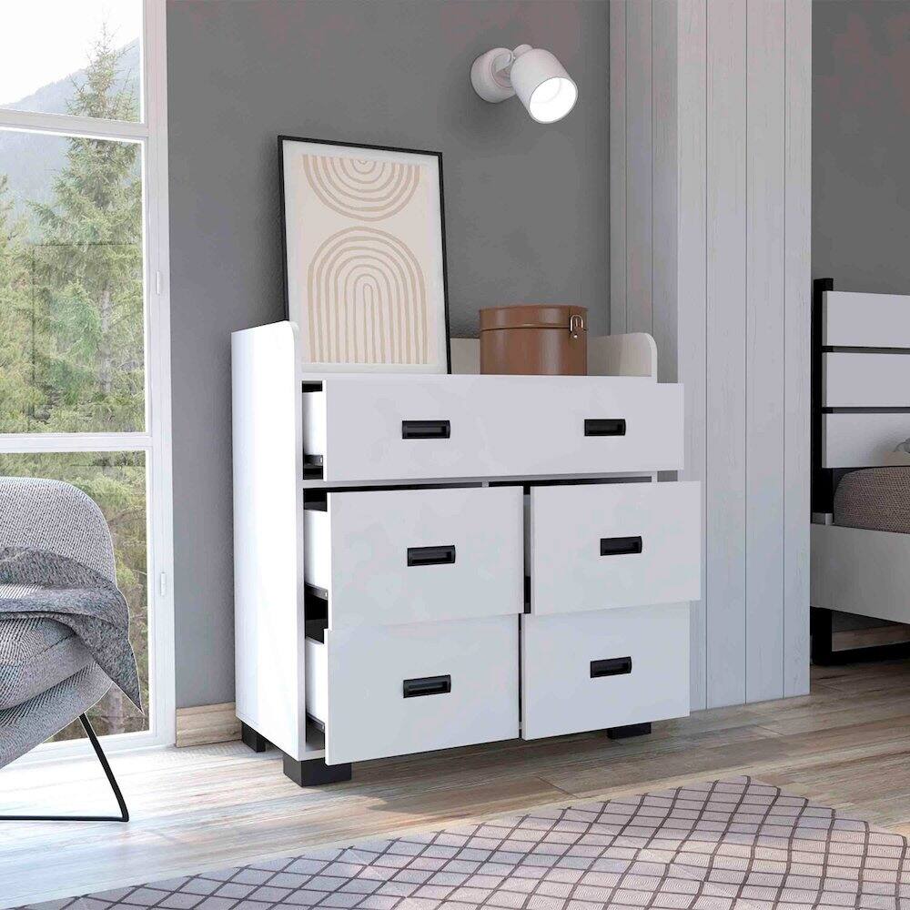 Alt View 4. TuHome - Alyn Dresser White MDF - White.