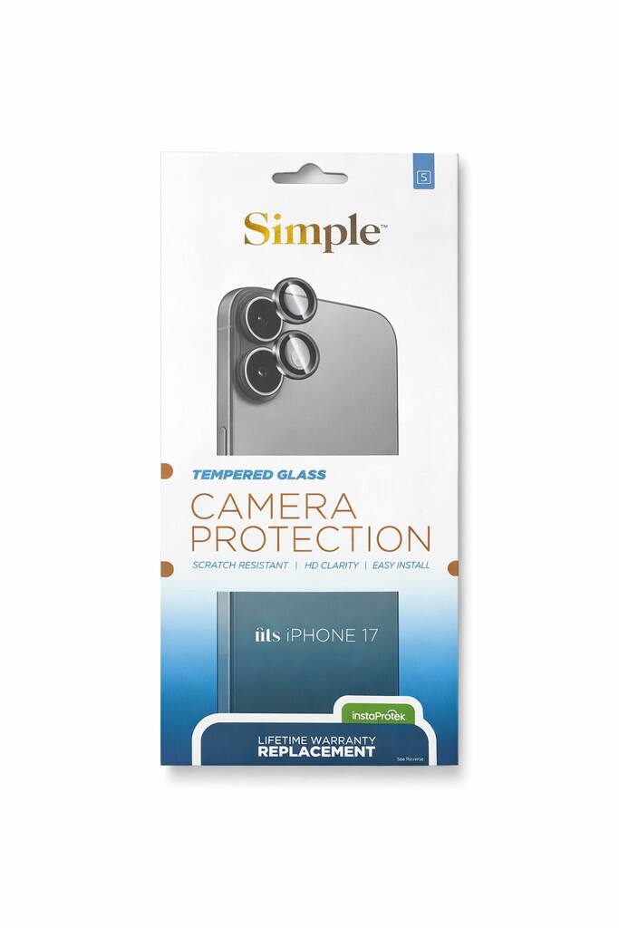 5
TM Simple
TEMPERED GLASS CAMERA PROTECTION | SCRATCH RESISTANT | HD CLARITY | EASY INSTALL
fits iPHONE 17
instaProtek
LIFETIME WARRANTY REPLACEMENT