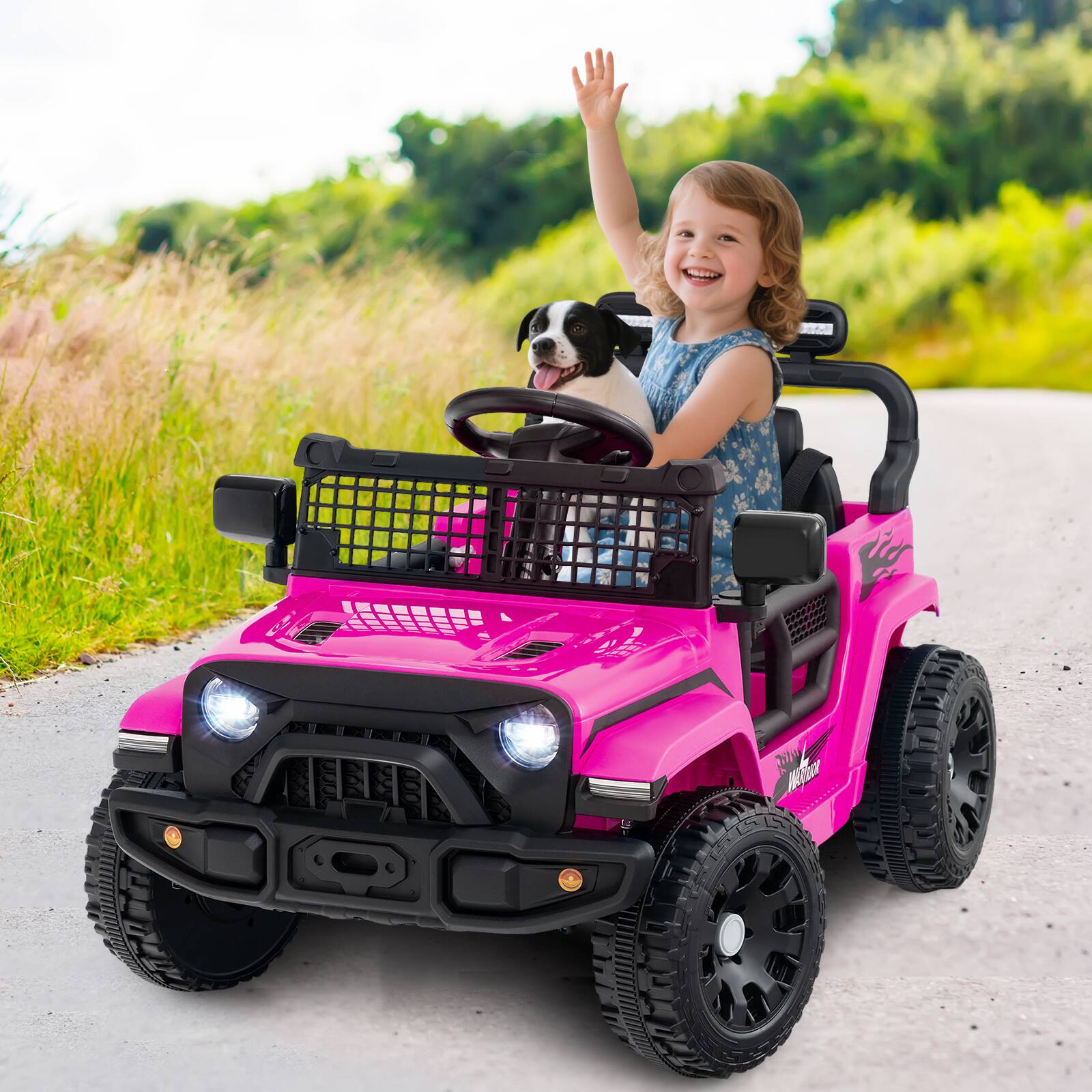 Alt View 1. Gymax - Gymax Kids Ride on Car Truck 12V Battery Powered Electric Vehicle w/ Foldable Mirrors Pink - Pink.