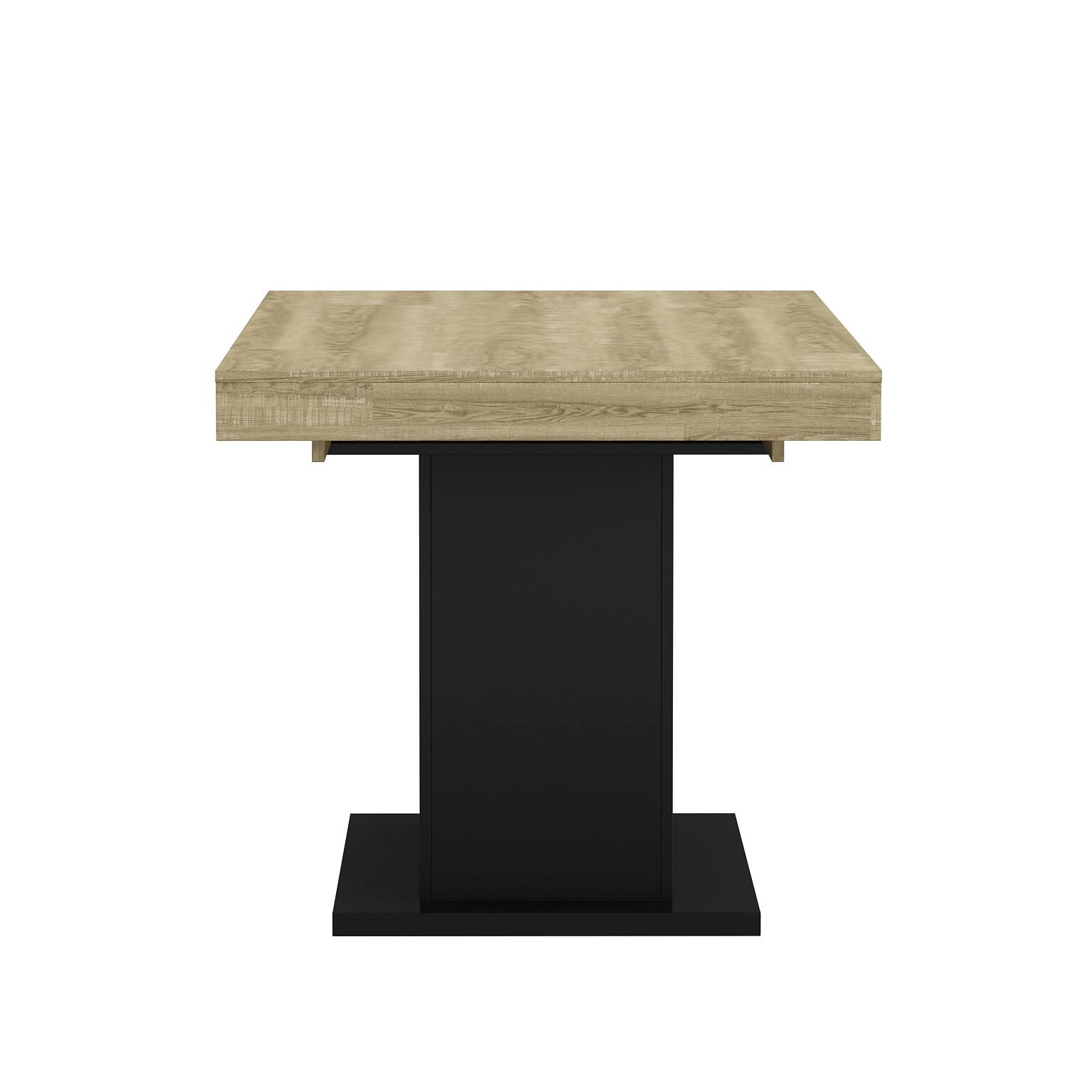 Back. FUFU&GAGA - FUFU&GAGA Expandable Conference Table - Office Meeting, Team Collaboration & Flexible Work Desk - Black & Wooden.