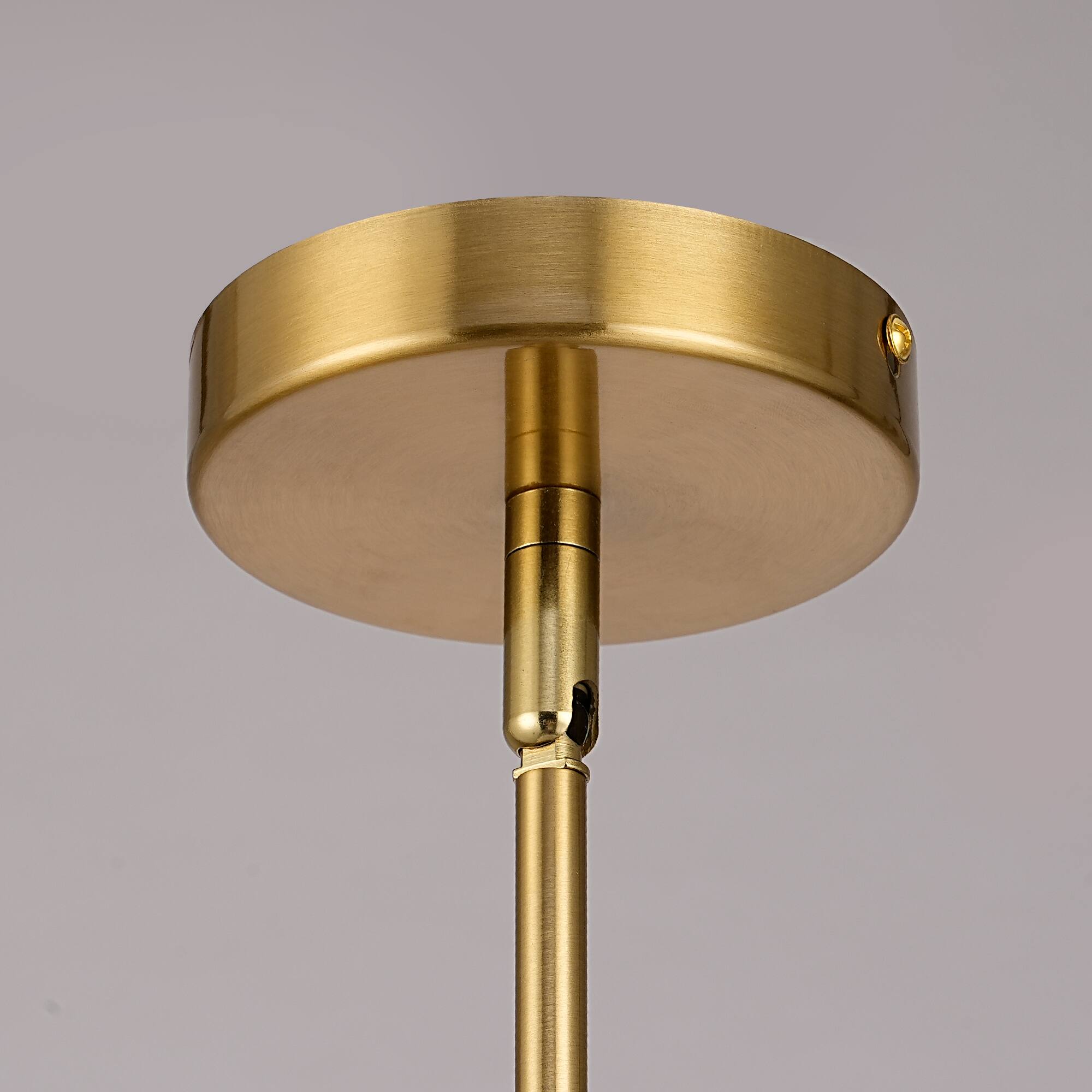 Alt View 9. Parrot Uncle - 26 Inch Modern Linen 6 Light Scalloped Tiered Drum Chandelier with Adjustable Downrods - Brass.