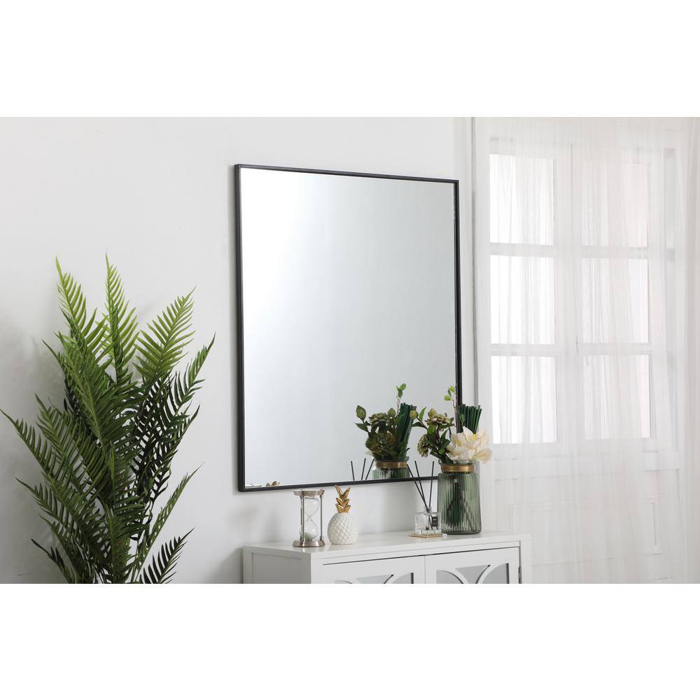 Alt View 7. Elegant Decor - Metal frame rectangle mirror 36 inch in Black - Black.