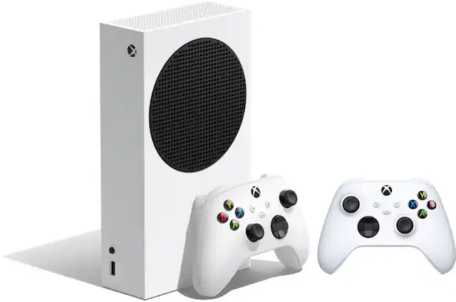 Front. Microsoft - Xbox Series S 512 GB All-Digital Gaming Console & White Controller (Total of 2 Controllers Included) - White.