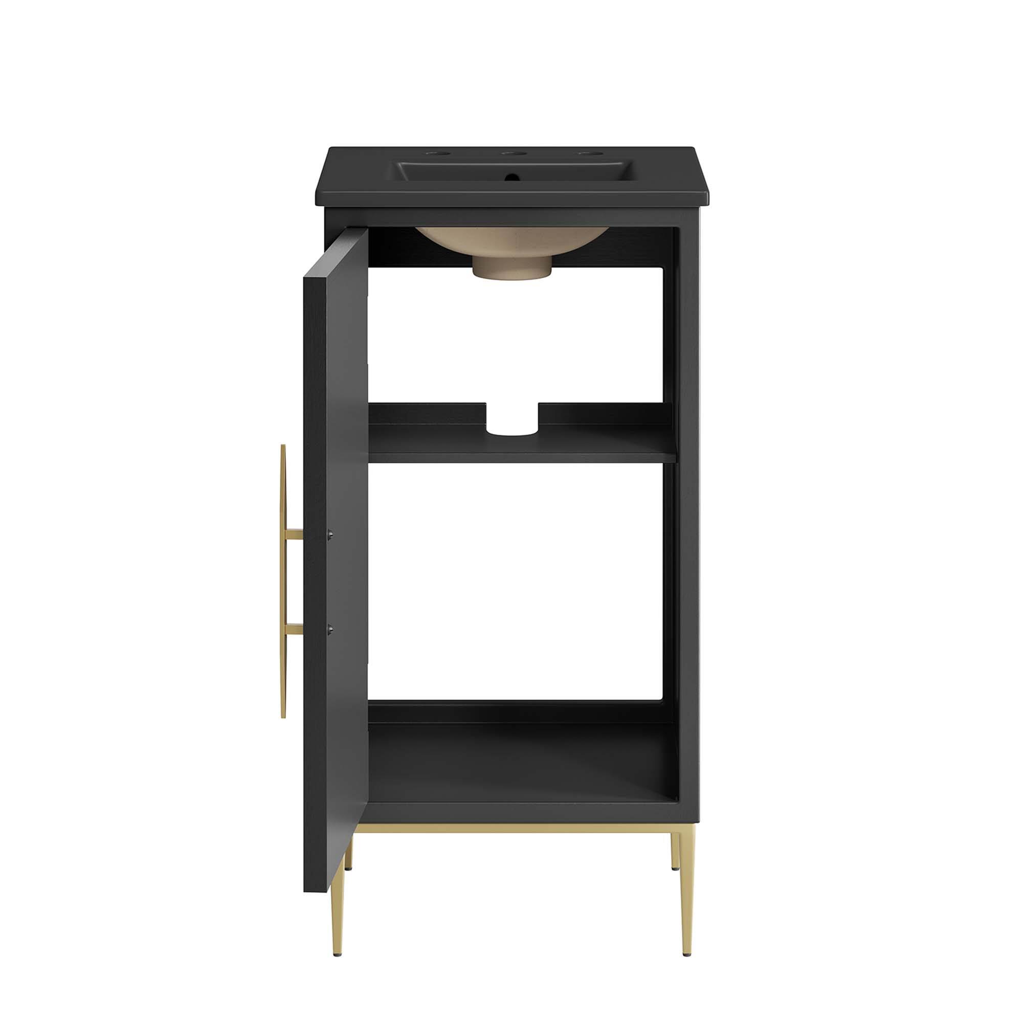 Alt View 4. Modway - Awaken Bathroom Vanity Basin Included by Modway - Black Black.