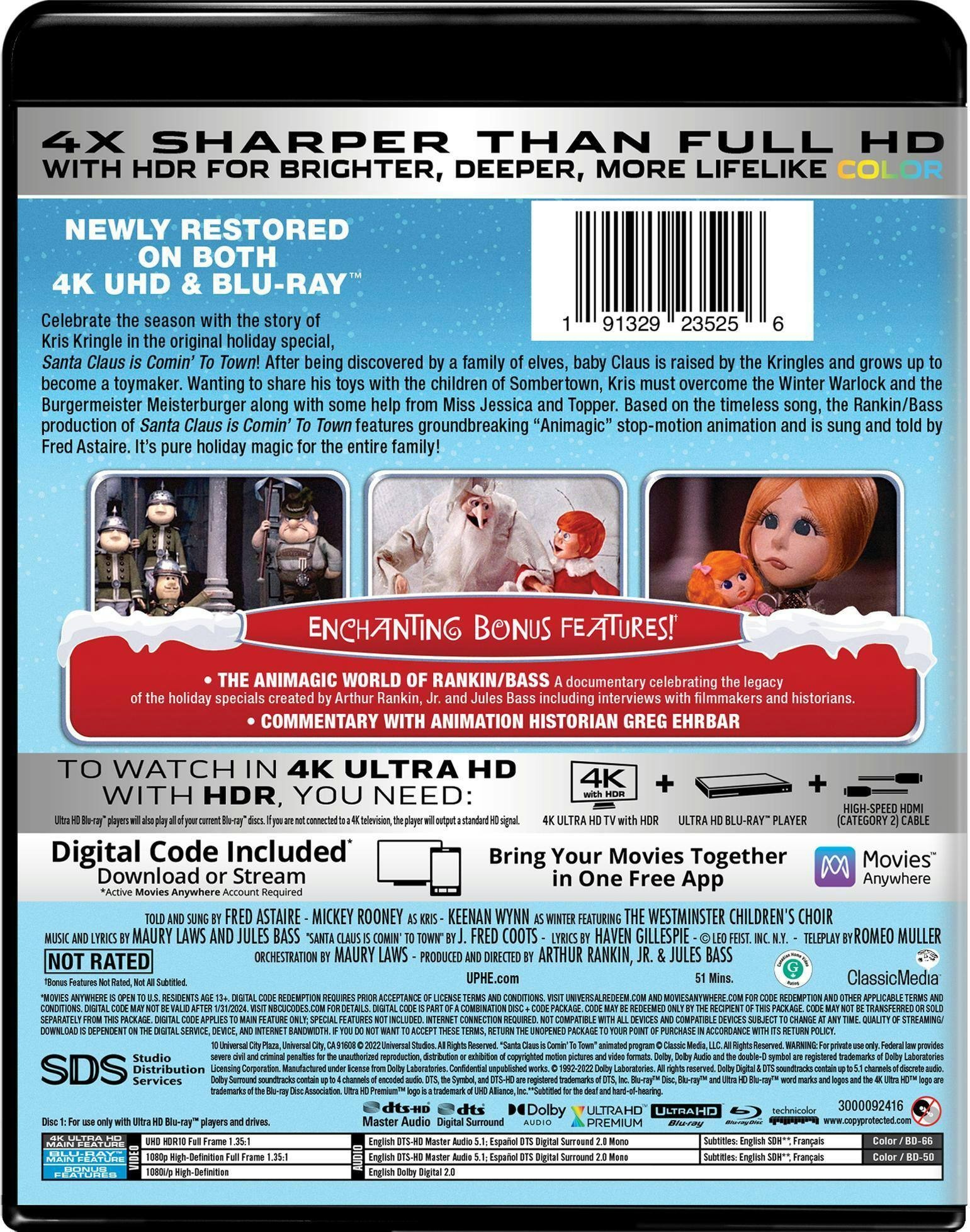 Back. Santa Claus Is Comin' to Town   - 4K Blu-Ray.
