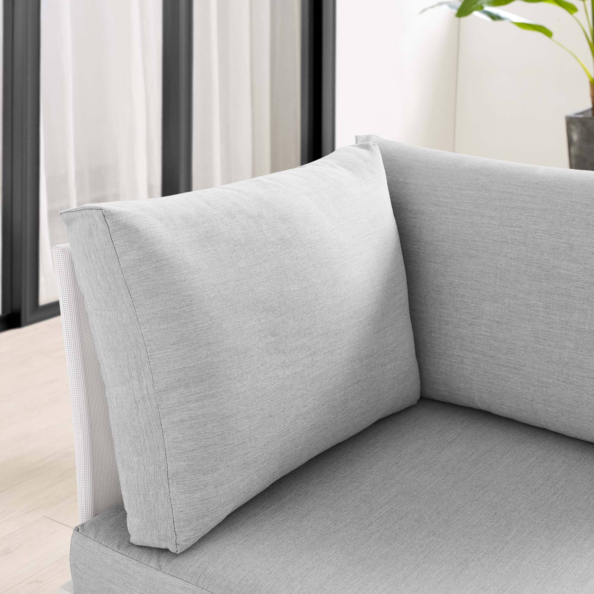 Back. Modway - Harmony Sunbrella® Outdoor All Mesh Corner Chair by Modway - White Gray.