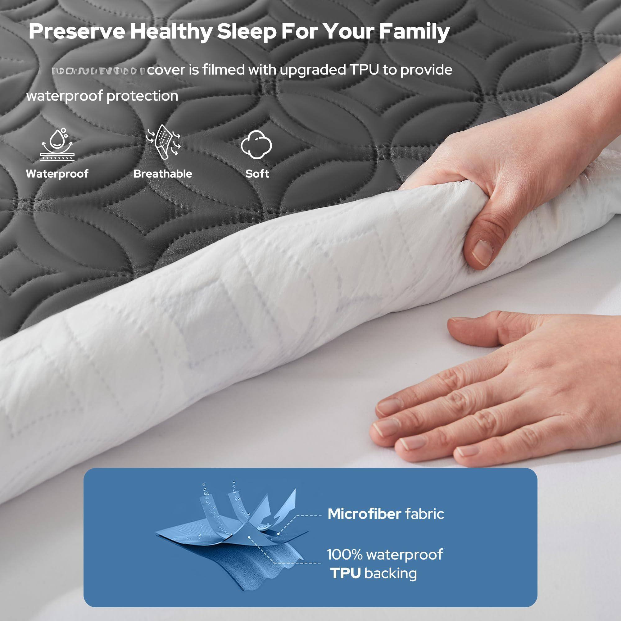 Preserve Healthy Sleep For Your Family

EDOSUDEVTIDOE cover is filmed with upgraded TPU to provide waterproof protection

- Waterproof
- Breathable
- Soft

Microfiber fabric
100% waterproof TPU backing