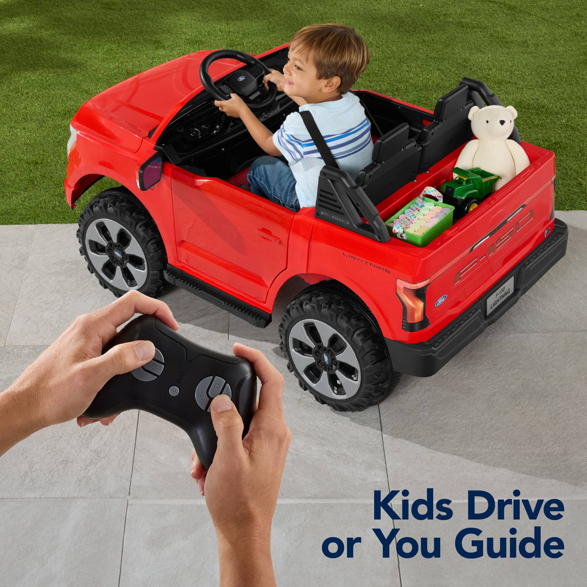 The corrected text is: "Kids Drive or You Guide."