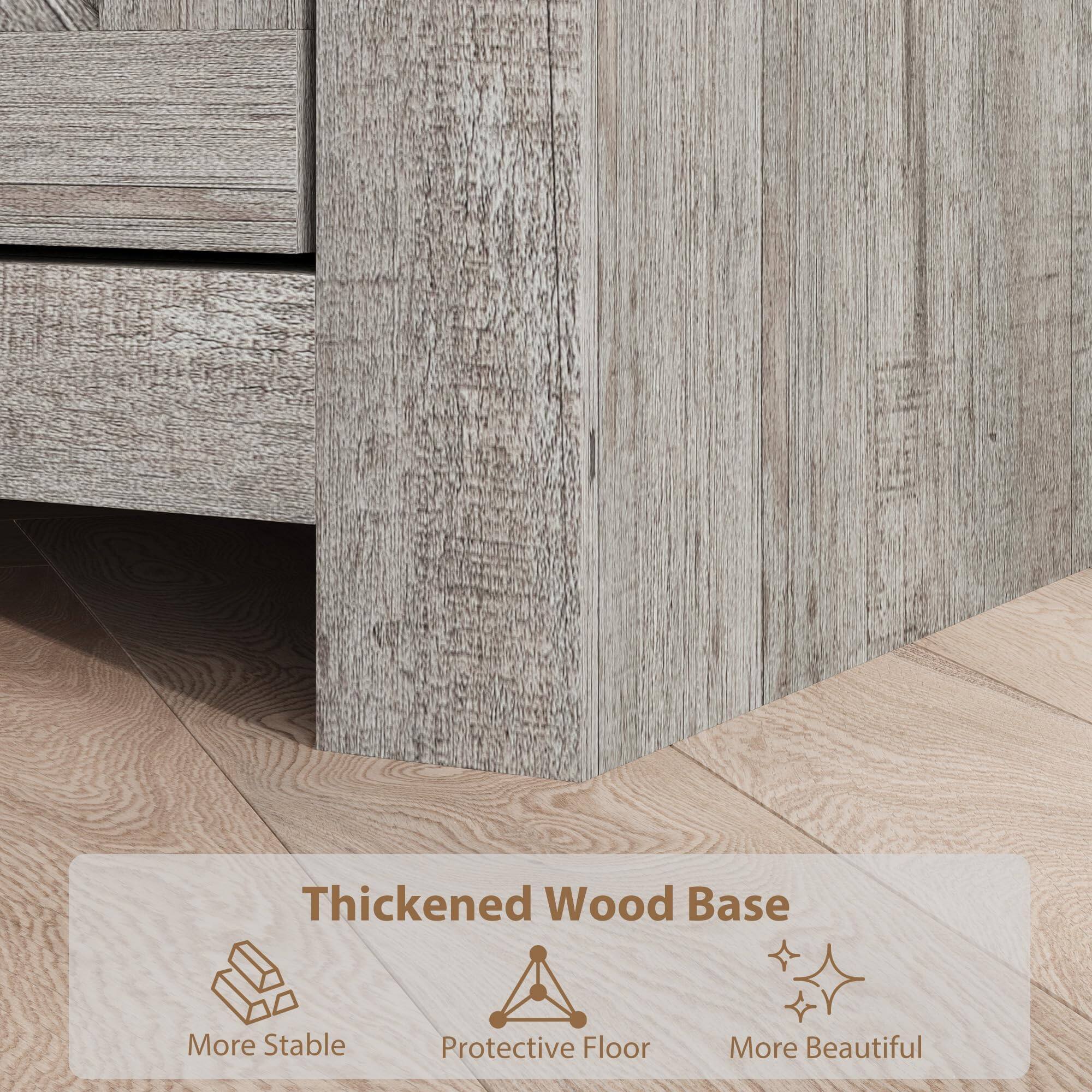 Thickened Wood Base  
More Stable  
Protective Floor  
More Beautiful