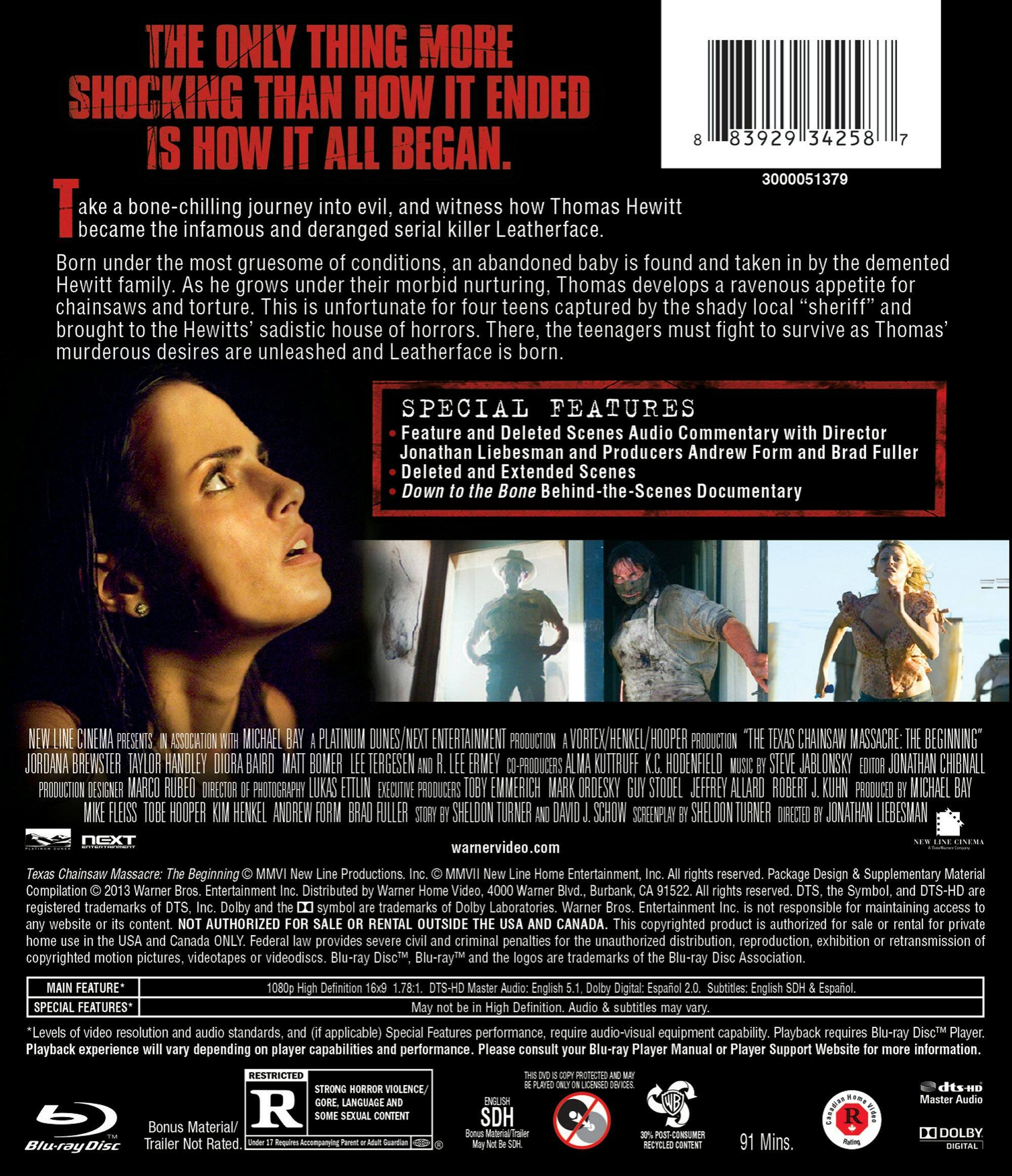 Back. The Texas Chainsaw Massacre: The Beginning [Blu-ray].