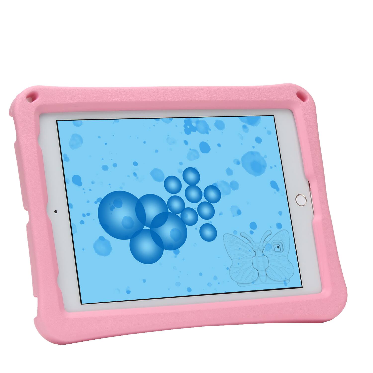 Alt View 1. UUCOVER - Butterfly Case for iPad 9th 8th 7th Gen 10.2-inch (2021/2020/2019),Shockproof EVA Kids Case 360° Rotating Stand Cover - Pink.