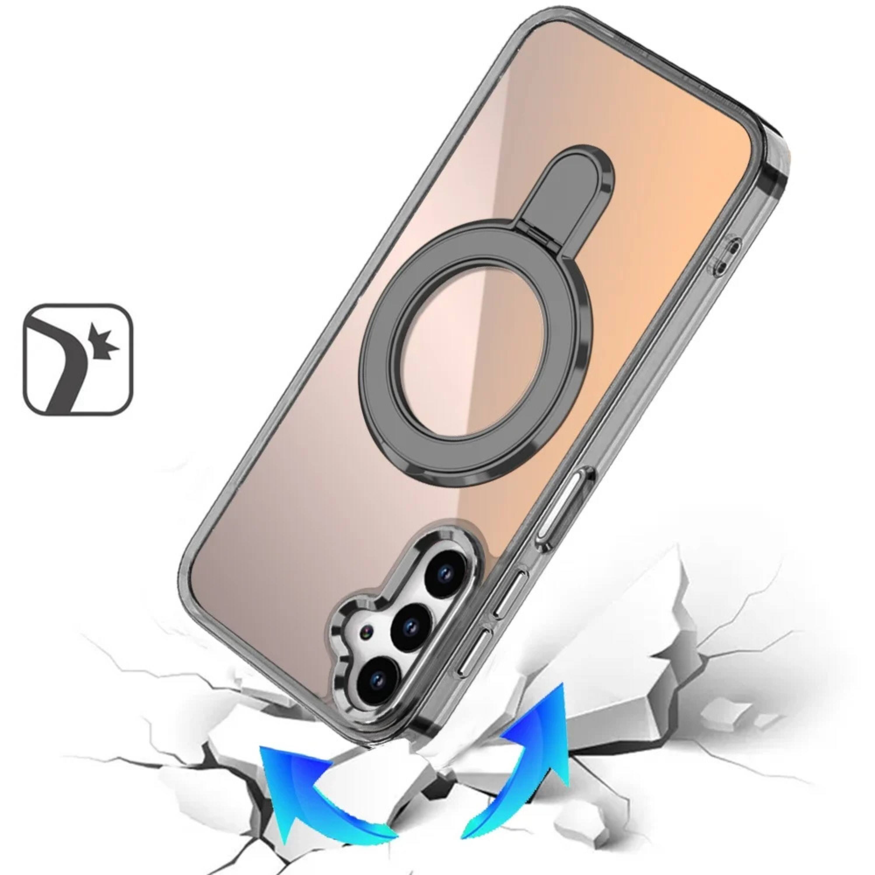 Left. Kitcheniva - Radiant Chrome Magnetic Circle Stand Case With Tempered Glass For Samsung A16 5G Light Purple - Light Purple.