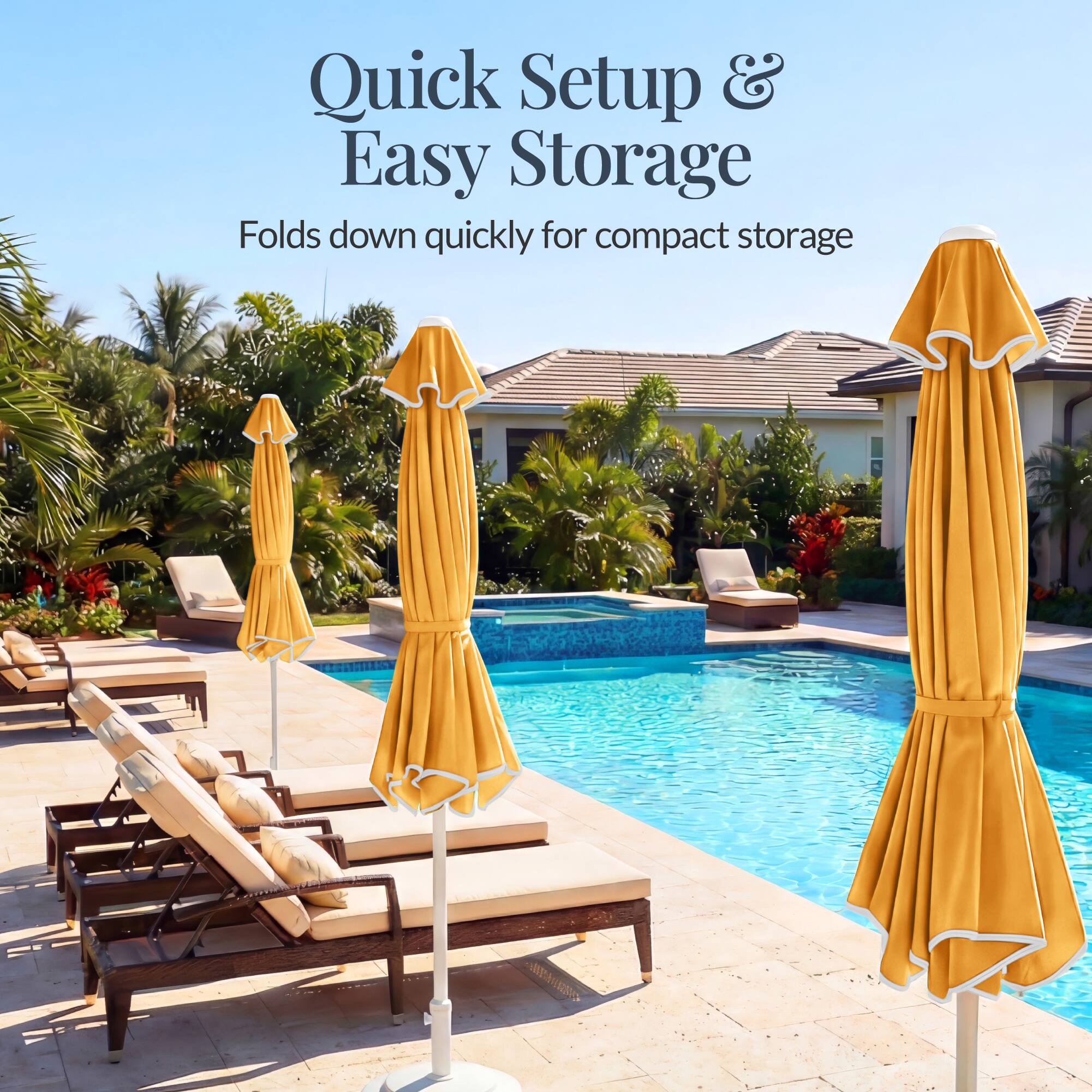 Quick Setup & Easy Storage  
Folds down quickly for compact storage