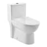 VEVOR - One-Piece Toilet, Elongated Toilet Vortex Dual-Flush 1.1/1.6 GPF, Toilets for Bathroom with Comfortable Chair Seat - Bright white + black