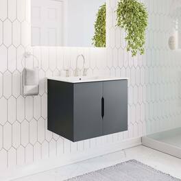 Vitality Bathroom Vanity Basin Included by Modway - Gray White