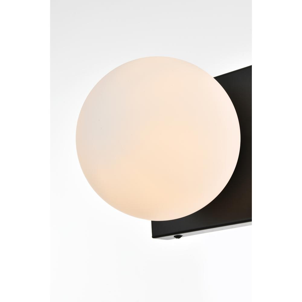 Alt View 2. Living District - Jaylin 1 light Black and frosted white Bath Sconce - Black And Frosted White.
