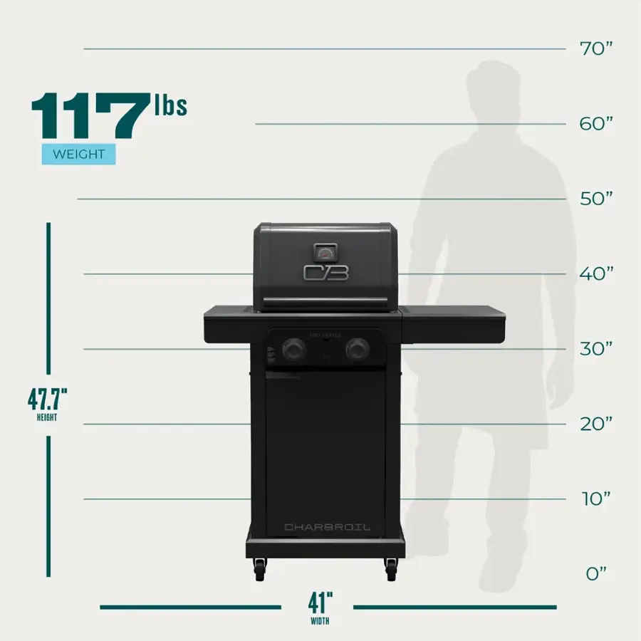 Alt View 18. Charbroil - Pro Series with Amplifire Infrared Technology 2-Burner Propane Gas Grill Cabinet, 463676724 - Black.