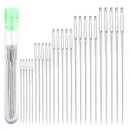 Kitcheniva - Large Eye Sewing Needles with Storage Tube 25 Pcs