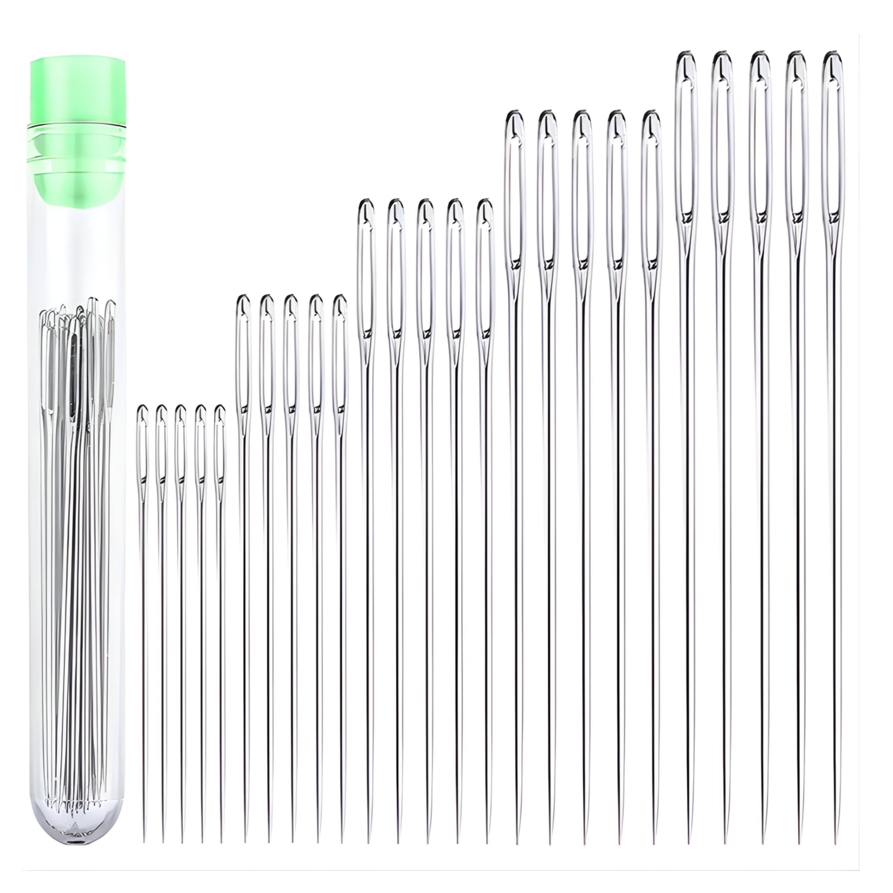 Front. Kitcheniva - Large Eye Sewing Needles with Storage Tube 25 Pcs.