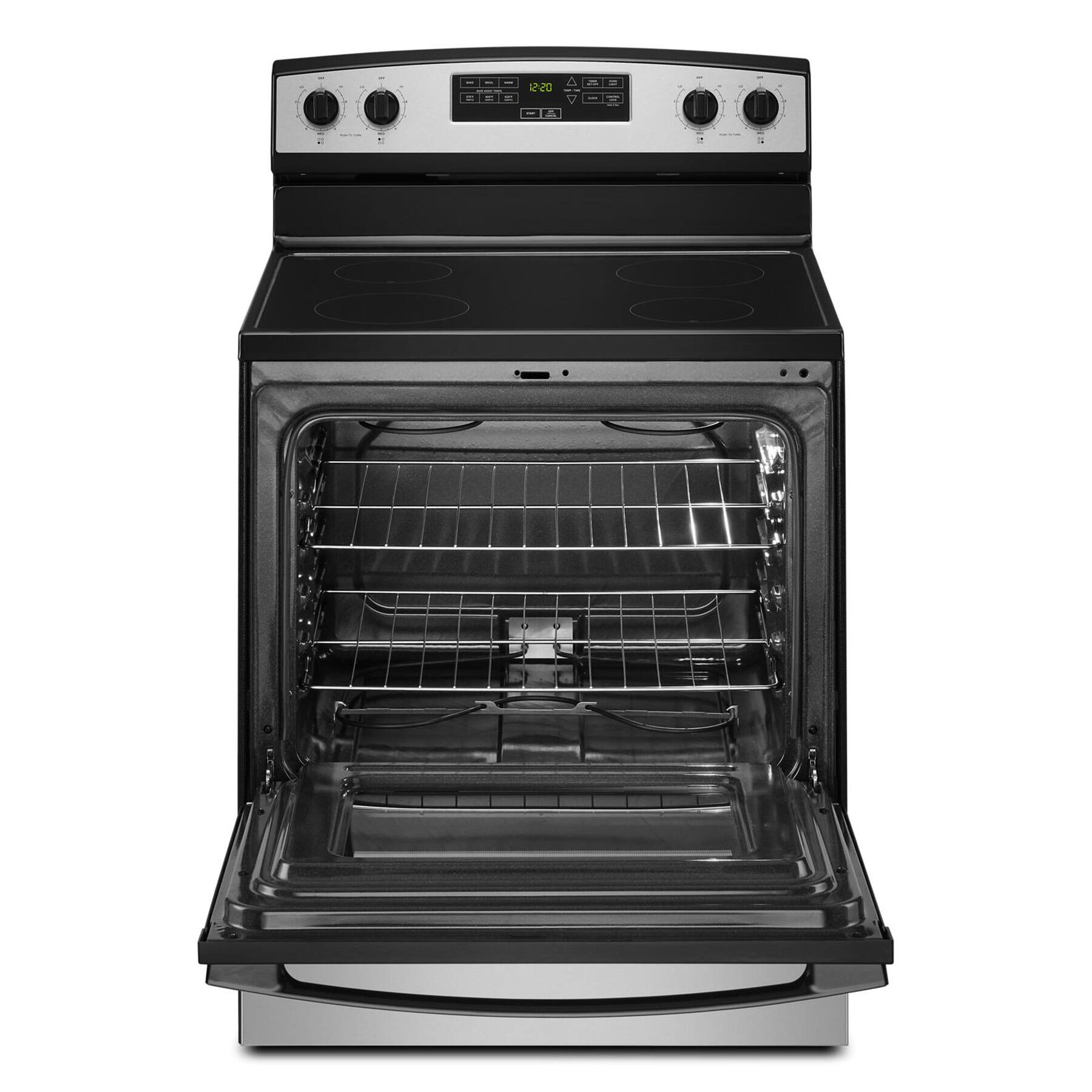Alt View 1. Amana - 4.8 Cu. Ft. Freestanding Electric Range with Extra-Large Oven Window - Stainless Steel.