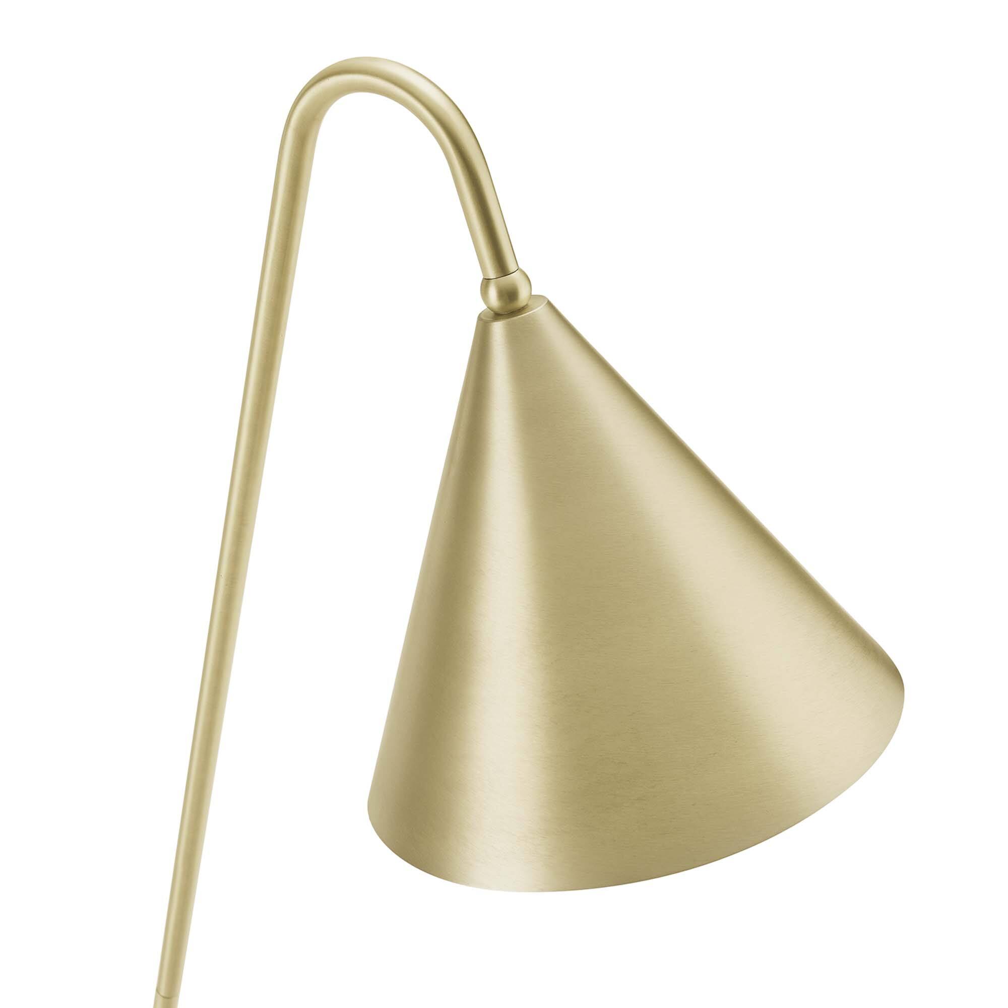 Alt View 4. Modway - Ayla Marble Base Floor Lamp by Modway - Satin Brass.