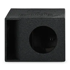 Front. QPower - QPower QBomb QBOMB12HP Single 12" Vented Port Subwoofer Box w/ Bedliner Spray - Black.