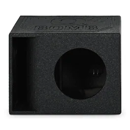 QPower - QBomb QBOMB12HP Single 12" Vented Port Subwoofer Box w/ Bedliner Spray - Black