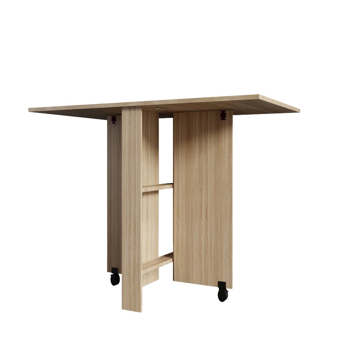 Angle. Loheer - Loheer Folding Dining Table, Drop Leaf Design, Seats Six, Pear Wood Finish - Wood.