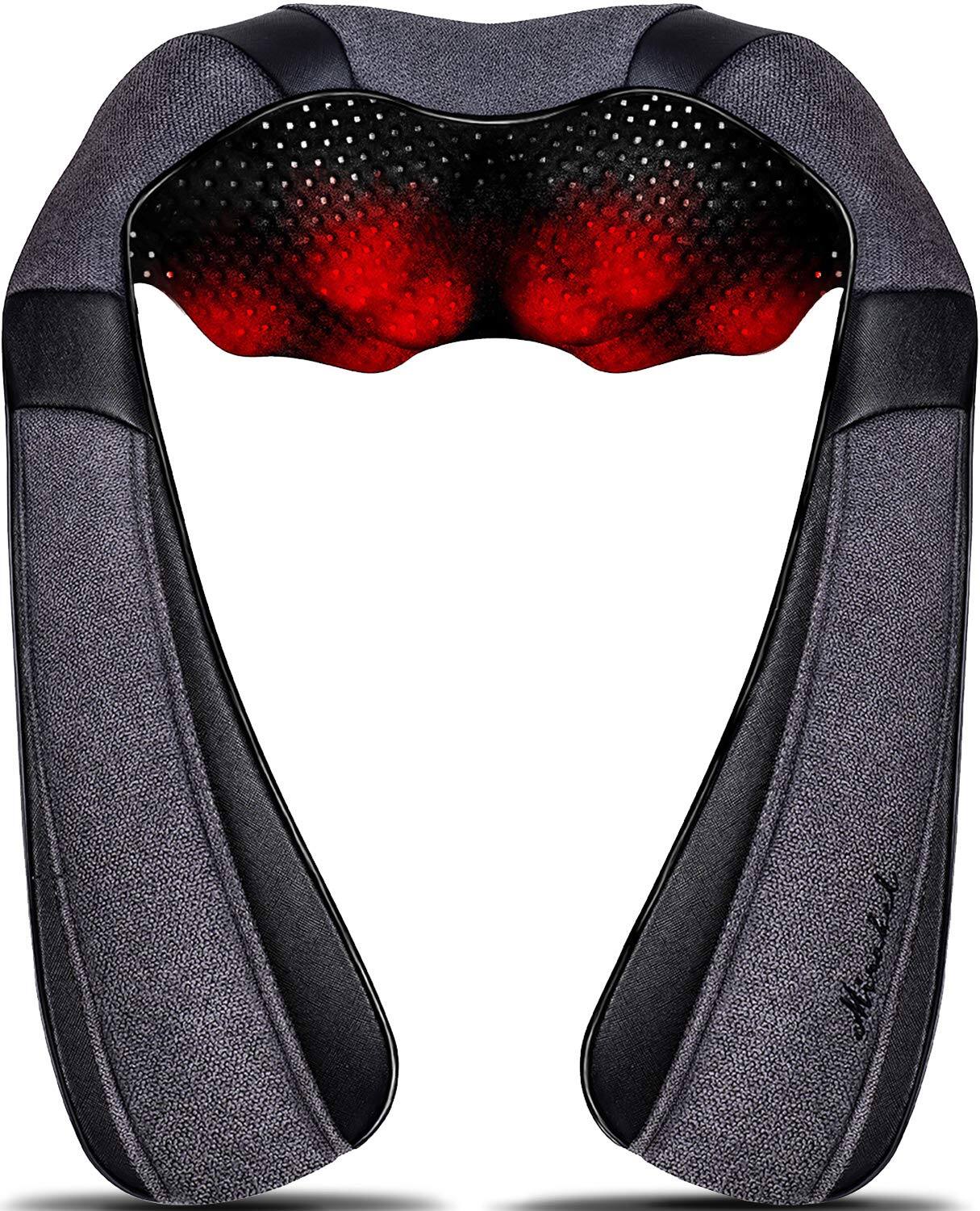 Front. Live At Space - Shiatsu Neck & Back Massager Pillow with Heat, Deep Kneading, 3 Speeds, 8 Nodes, Home Car Office - 642146667893.