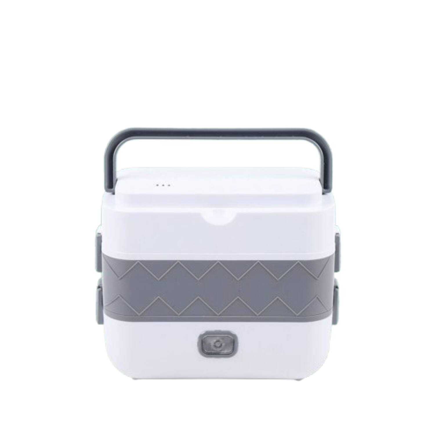 Home Collection - Electric Lunch Box Portable Food Warmer with 2 Stainless Steel Containers - White with Transparent Lid