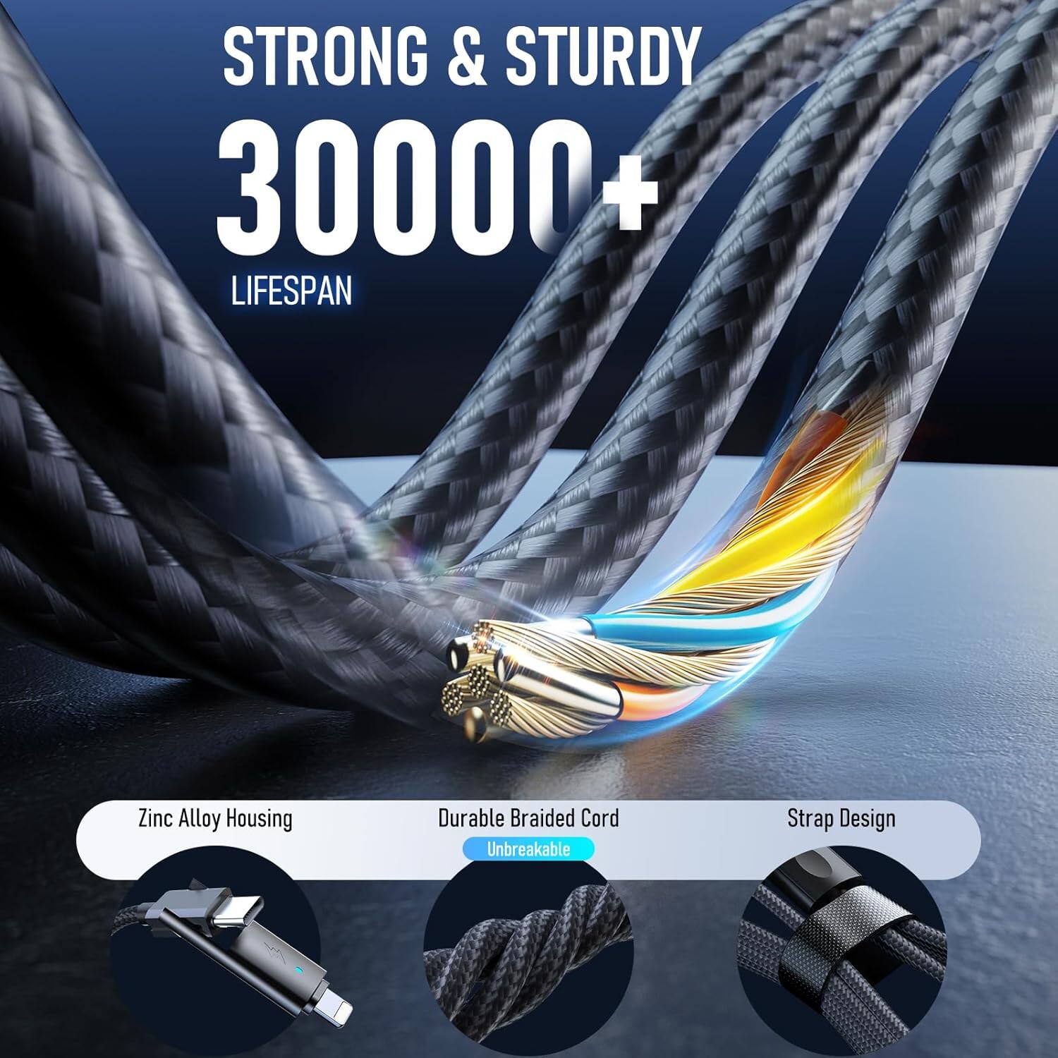 STRONG & STURDY  
30000+  
LIFESPAN  

Zinc Alloy Housing  
Durable Braided Cord  
Unbreakable  
Strap Design