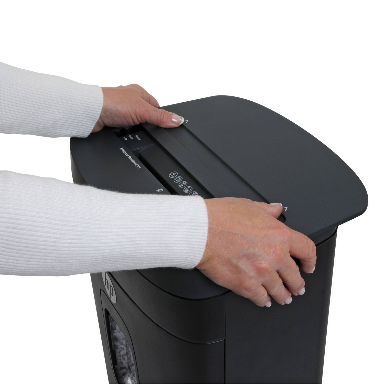 Alt View 20. HP - 14-Sheet Microcut Paper Shredder.