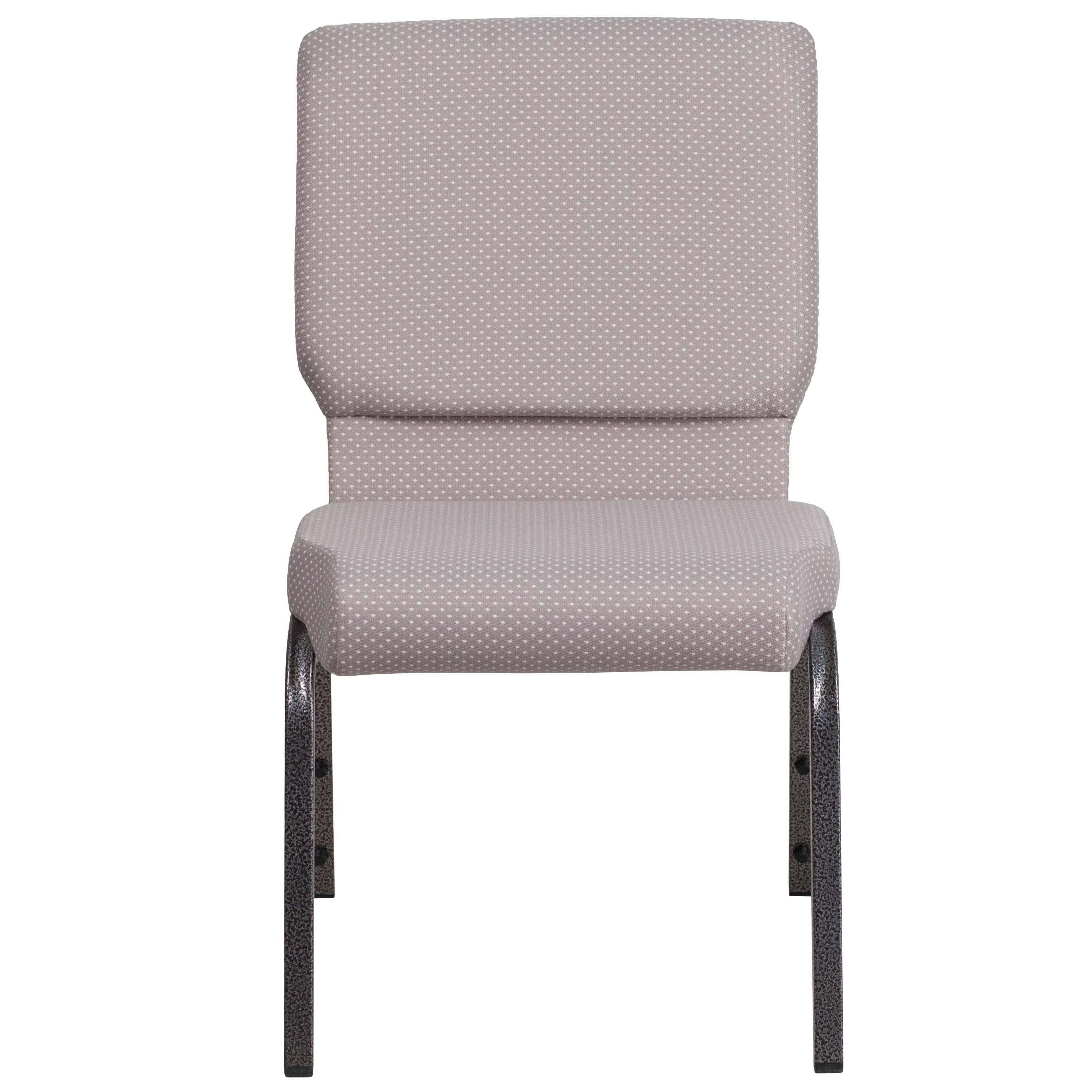 Alt View 4. Emma + Oliver - 18.5"W Stackable Church/Reception Guest Chair - Gray Dot Fabric/Silver Vein Frame.
