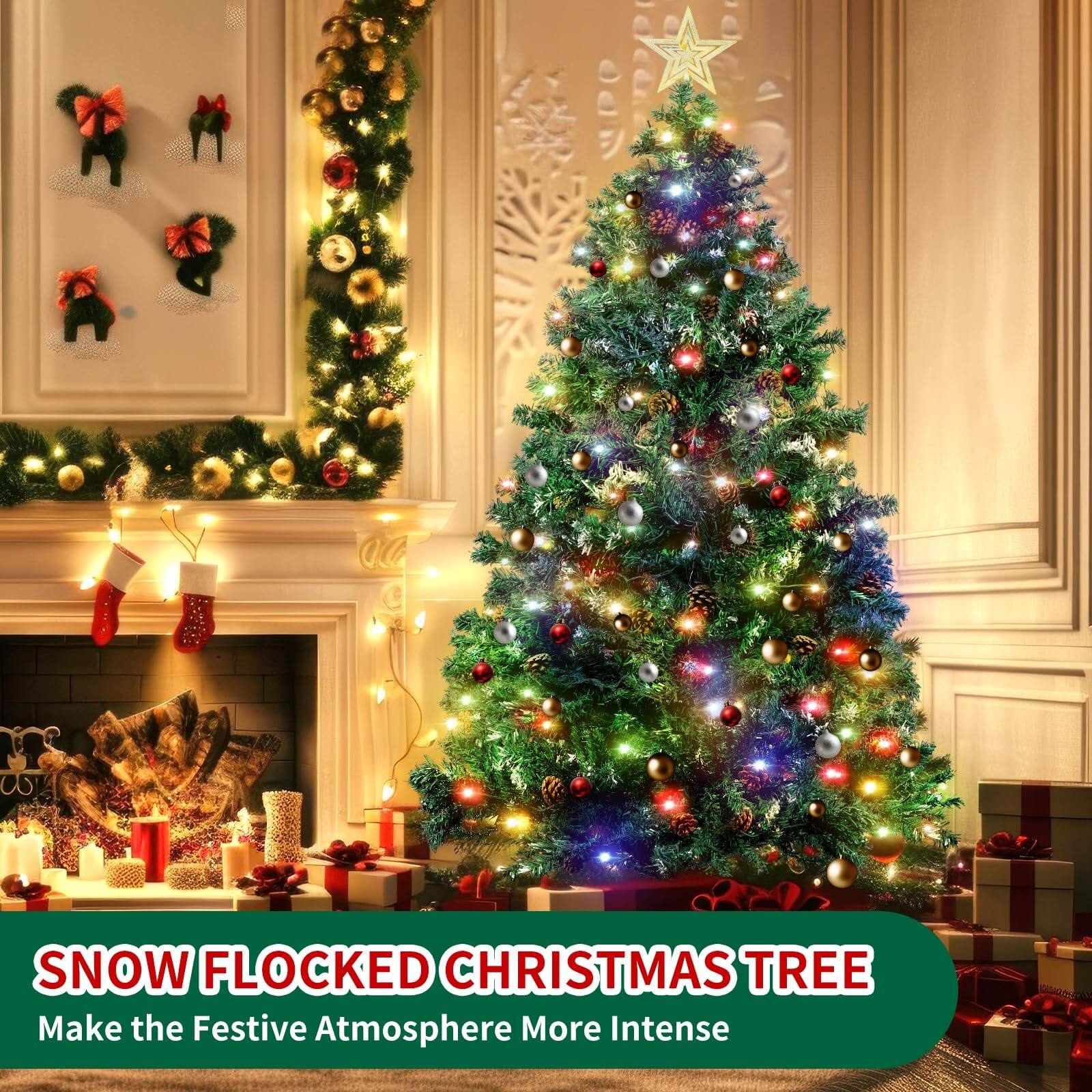 SNOW FLOCKED CHRISTMAS TREE
Make the Festive Atmosphere More Intense