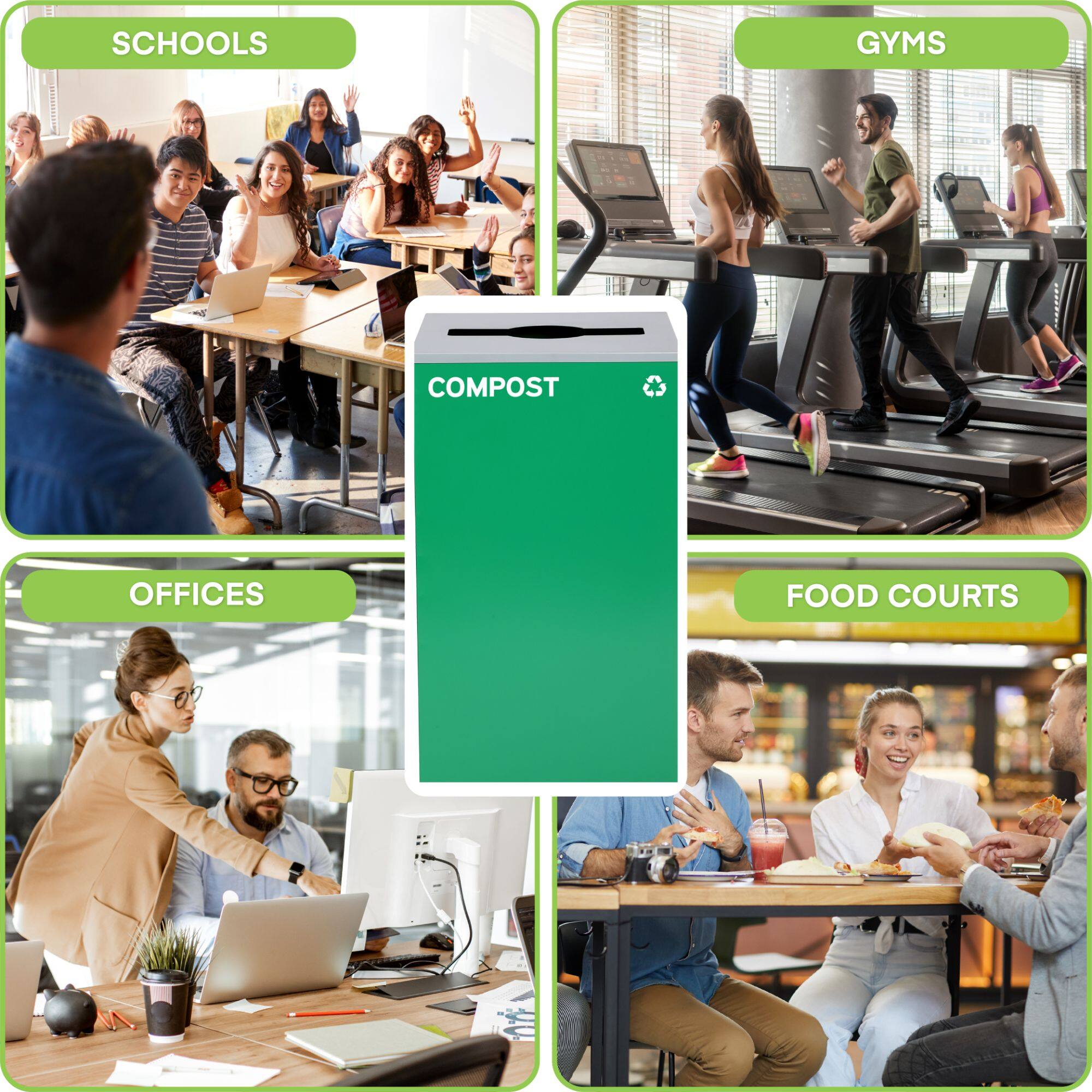 Schools, Gyms, Offices, Food Courts