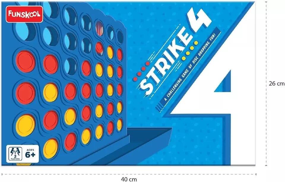 FUNSKOOL, AGES 6+, 2 PLAYERS, STRIKE4, A CHALLENGING GAME OF DISC DROPPING FUN!, 26 cm, 40 cm