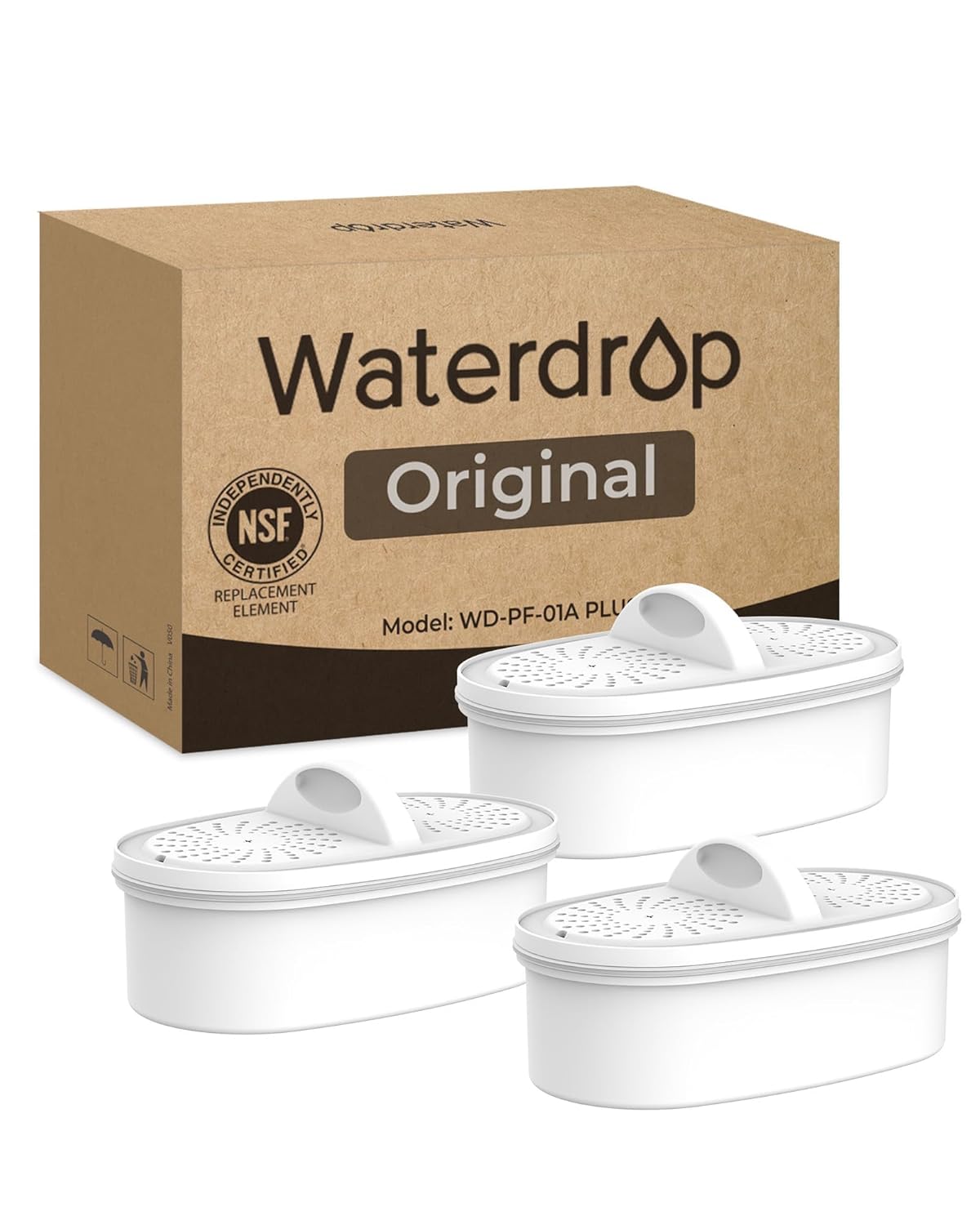 Filter Replacement for All Waterdrop Pitcher Filtration System, WD-PF-01A Plus - White