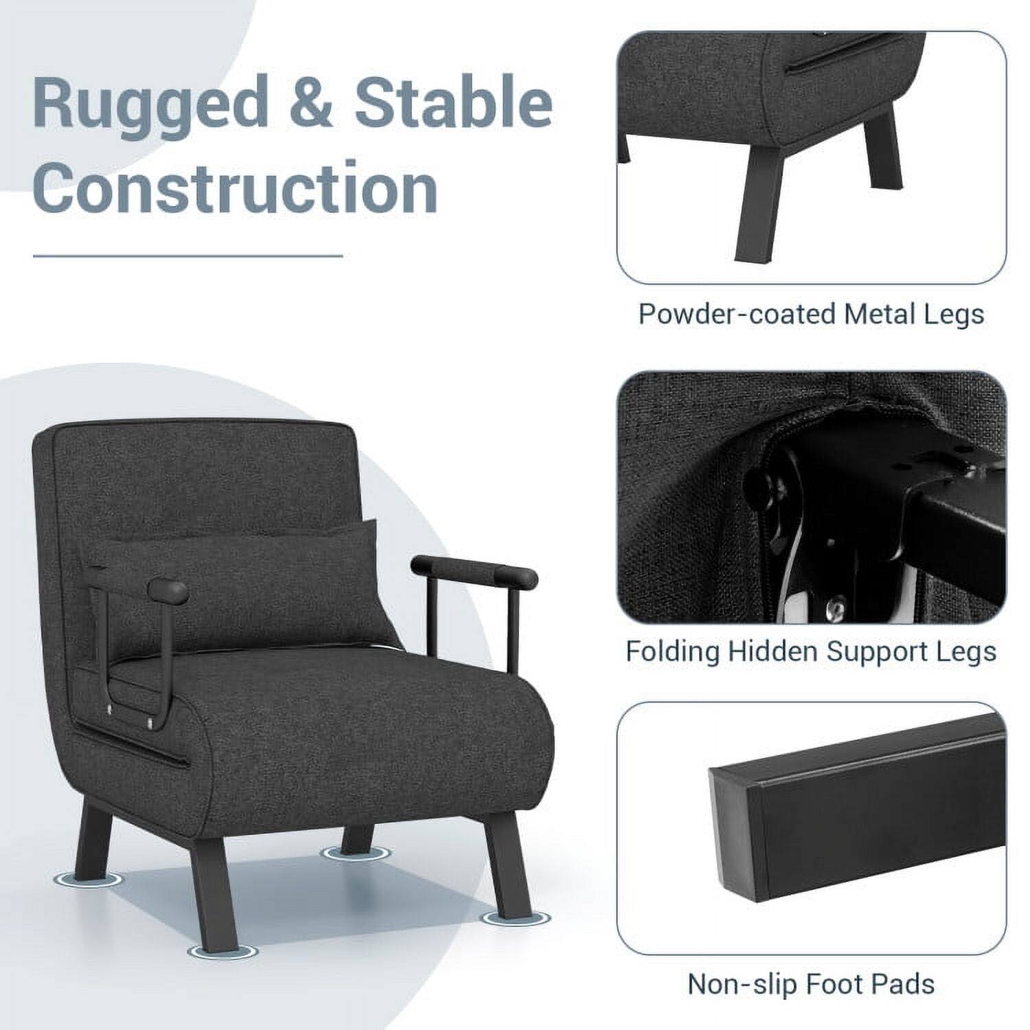 Rugged & Stable Construction  
Powder-coated Metal Legs  
Folding Hidden Support Legs  
Non-slip Foot Pads