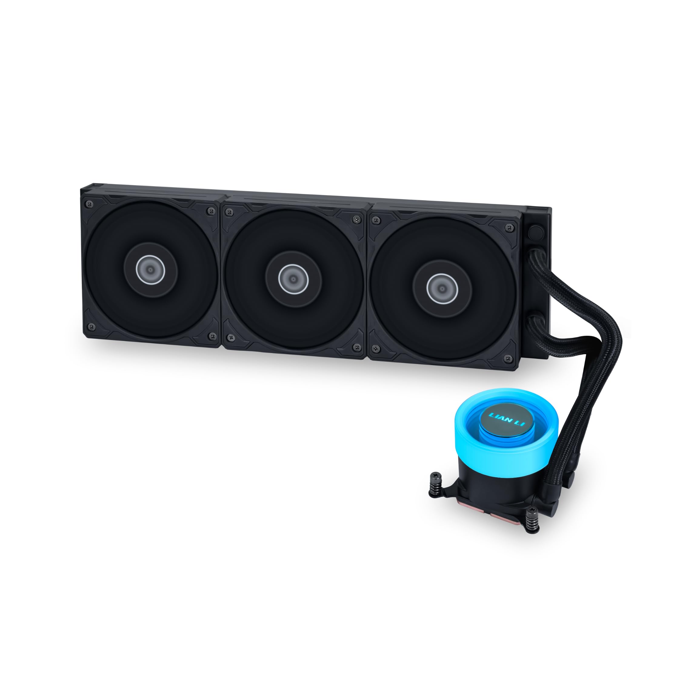Front. Lian Li - Galahad II Lite 360mm PBT Fan Liquid CPU Cooler - Black.