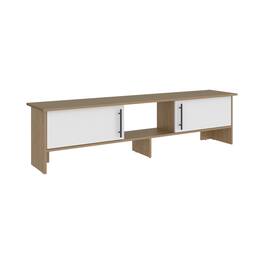 TuHome - Modern Laminate Wood TV Stand and Entertainment Center, Fits TVs up to 65-Inch - Natural Oak
